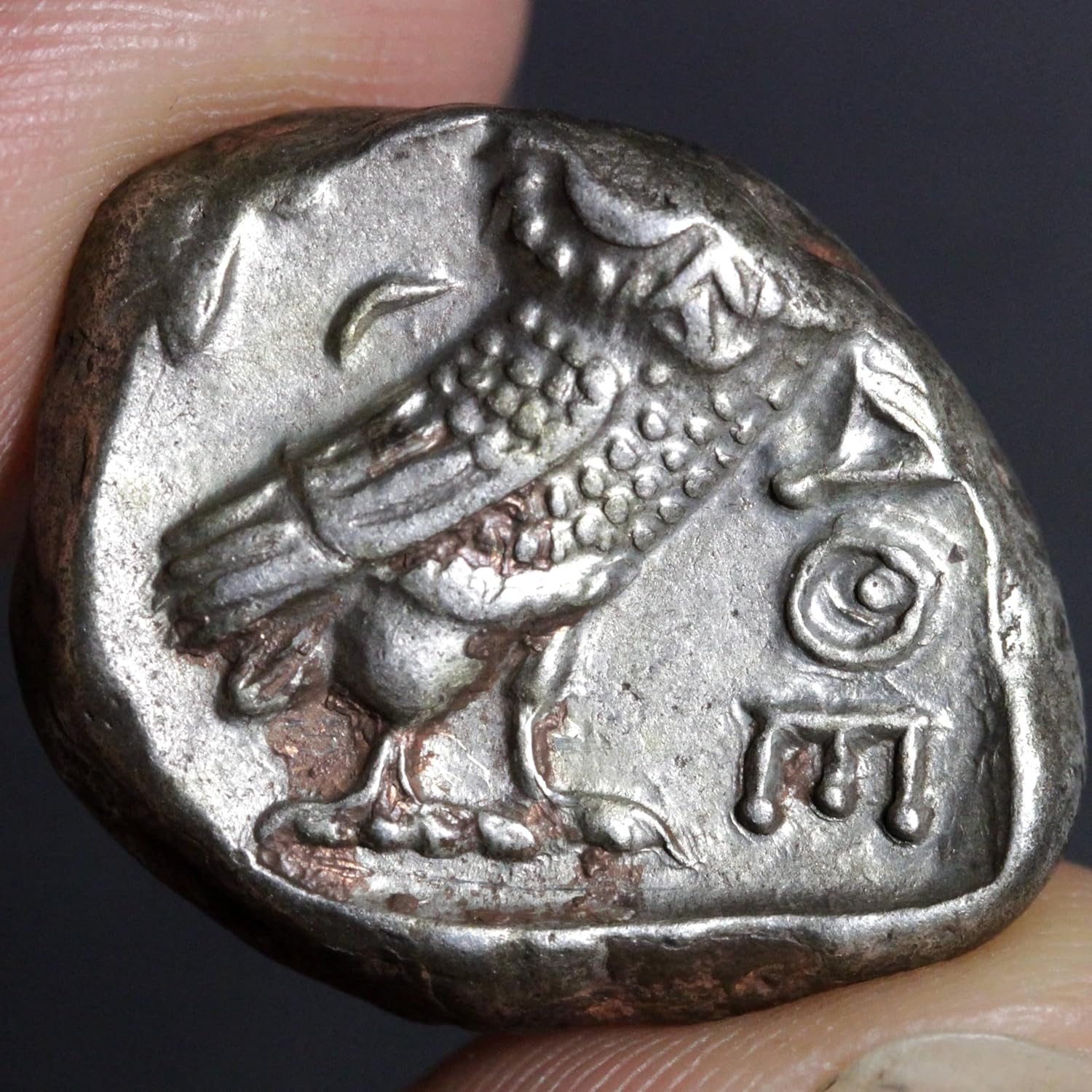 Ancient Greek Coin Athens Owl Tetradrachm Athena 350BC